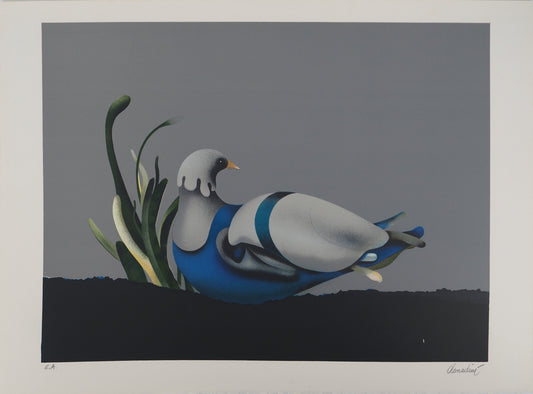 Jean Paul DONADINI : Le pigeon voyageur - Lithographie Originale Signée