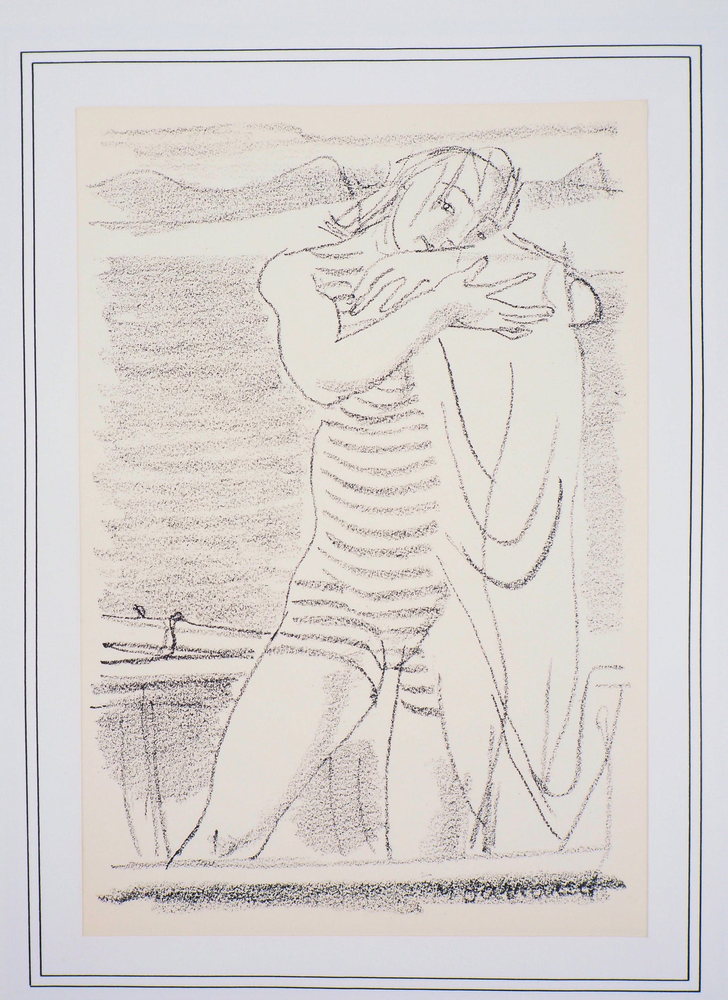 Maurice BARRAUD : Après la baignade - Lithographie originale signée