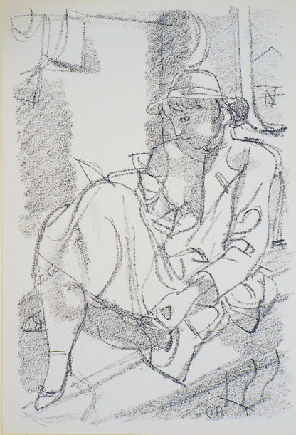Maurice BARRAUD : La lecture- Lithographie originale signée