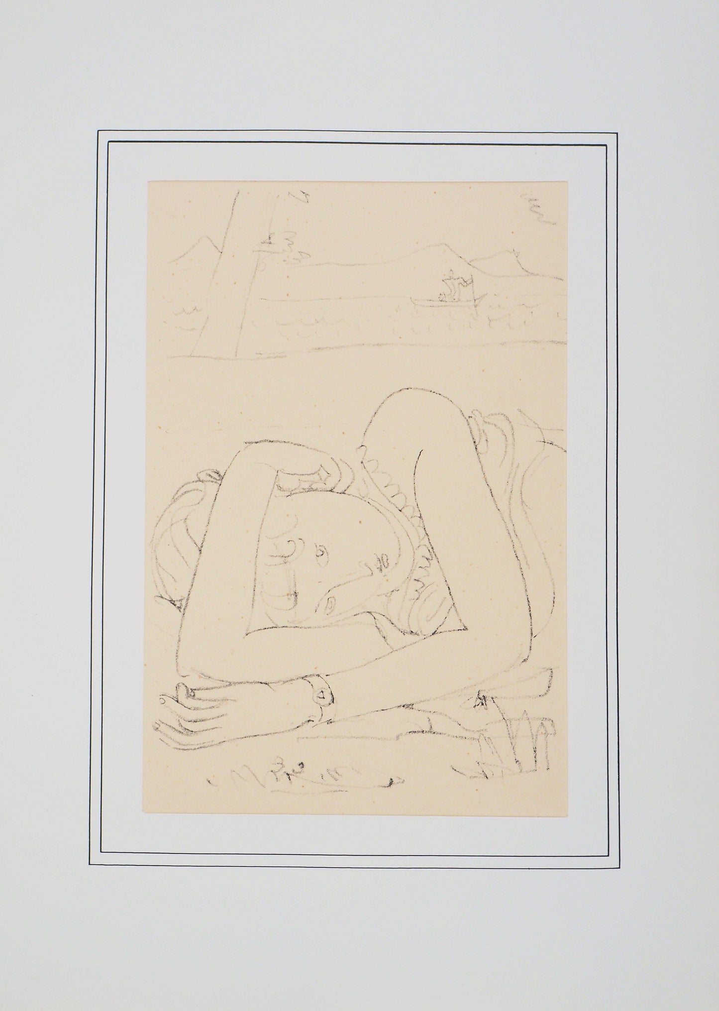 Maurice BARRAUD : Couchée dans l'herbe - Lithographie originale