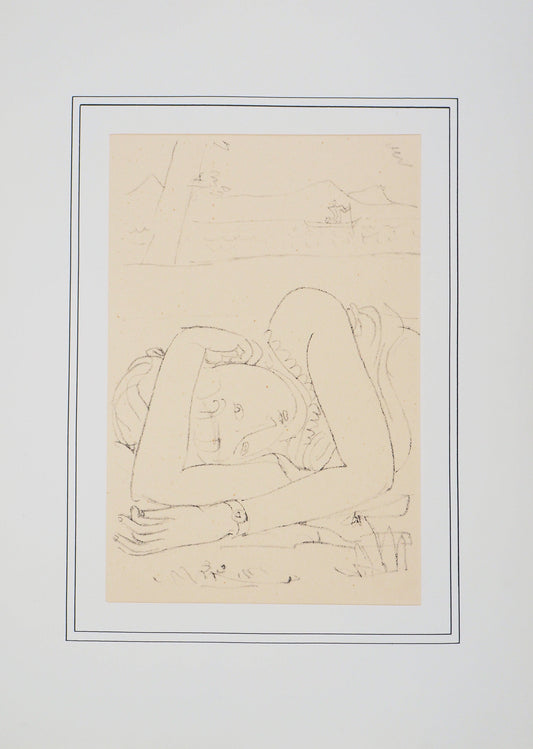 Maurice BARRAUD : Couchée dans l'herbe - Lithographie originale