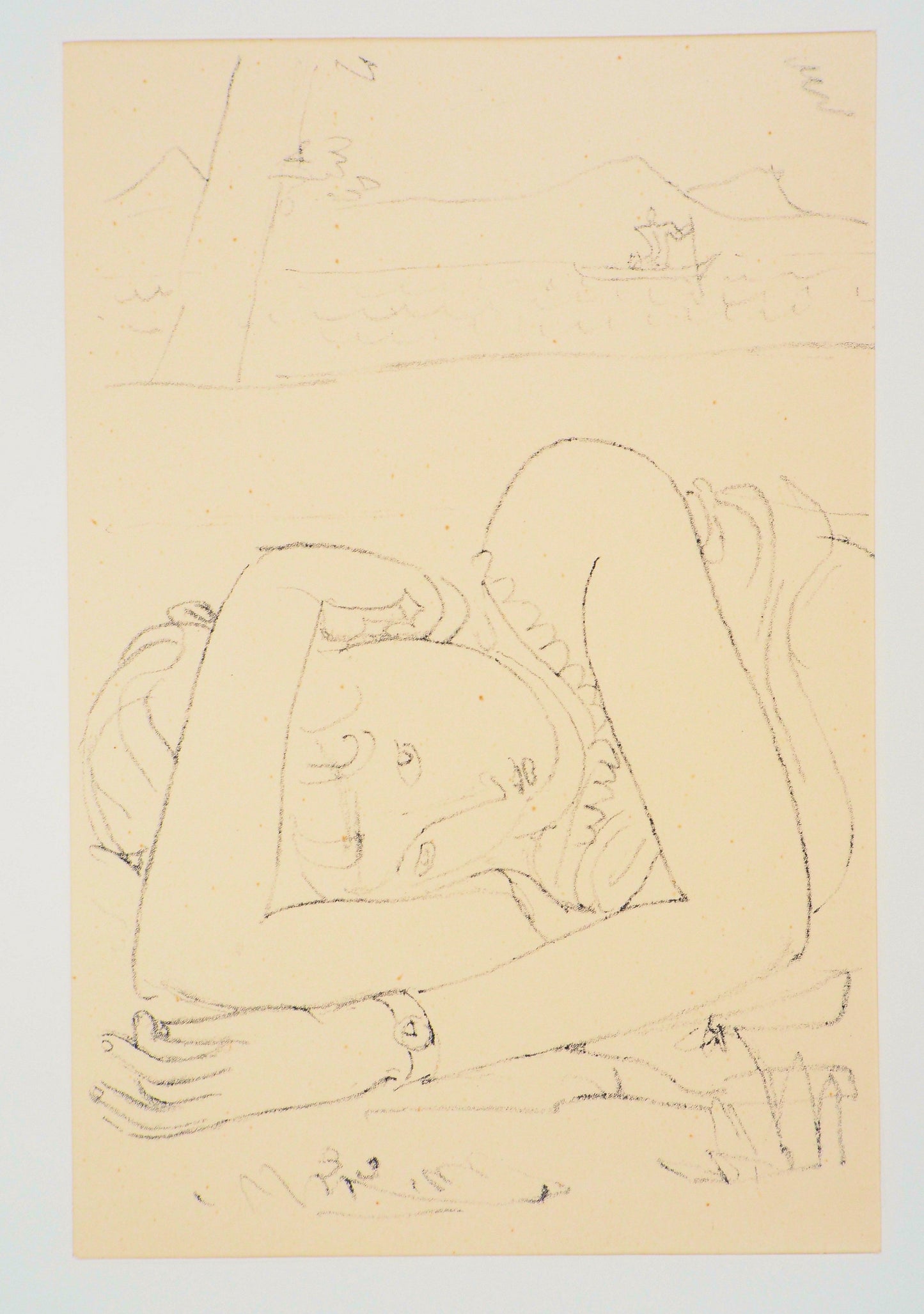 Maurice BARRAUD : Couchée dans l'herbe - Lithographie originale