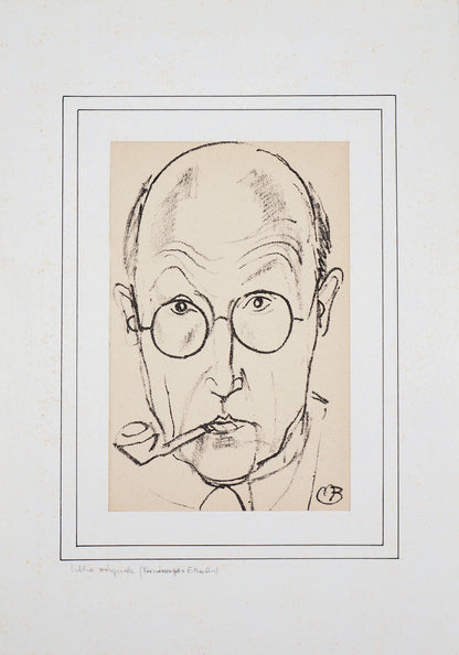 Maurice BARRAUD : Homme à la pipe - Lithographie originale signée