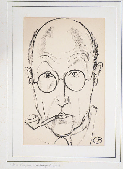 Maurice BARRAUD : Homme à la pipe - Lithographie originale signée