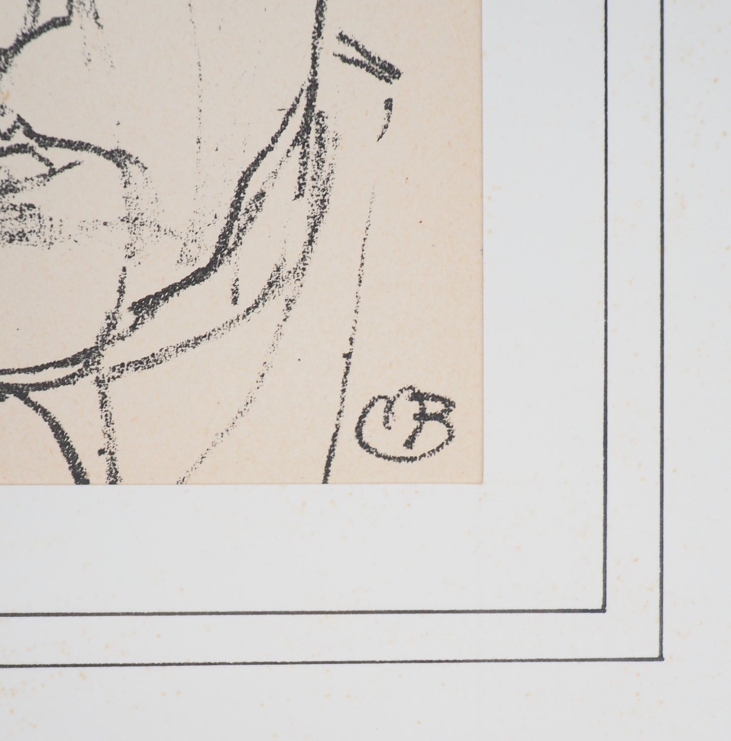 Maurice BARRAUD : Homme à la pipe - Lithographie originale signée