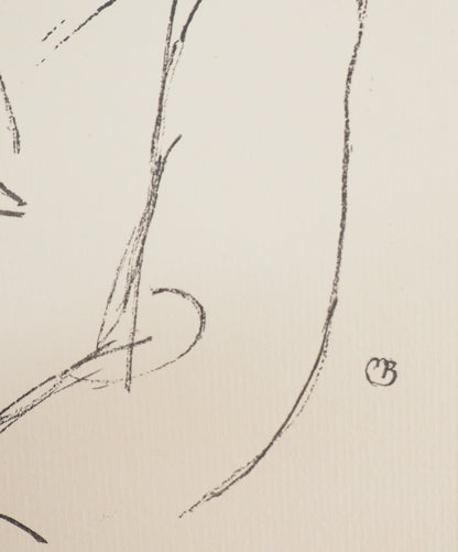 Maurice BARRAUD : Jeune homme au col - Lithographie originale signée