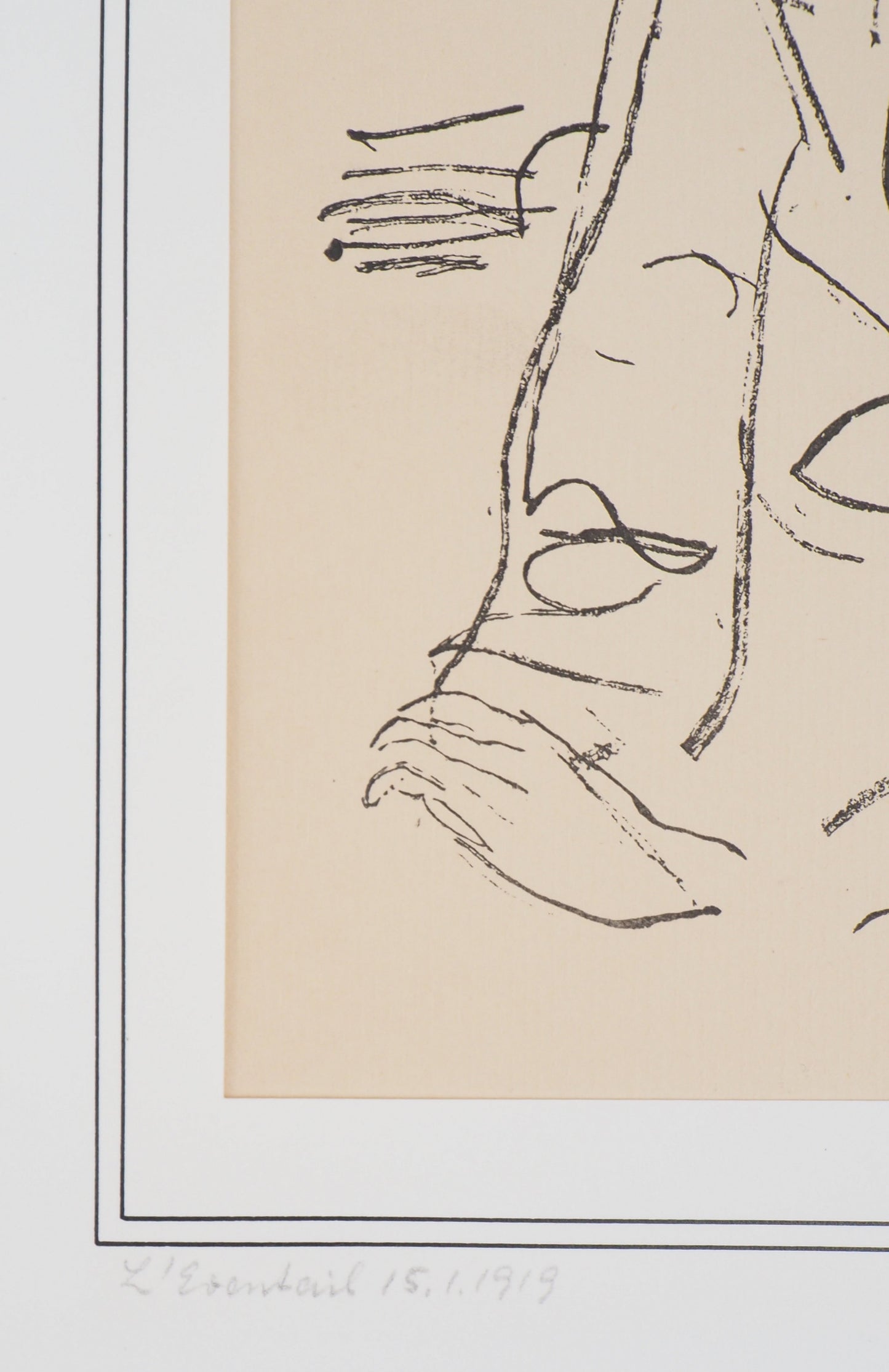 Maurice BARRAUD : Jeune homme au col - Lithographie originale signée