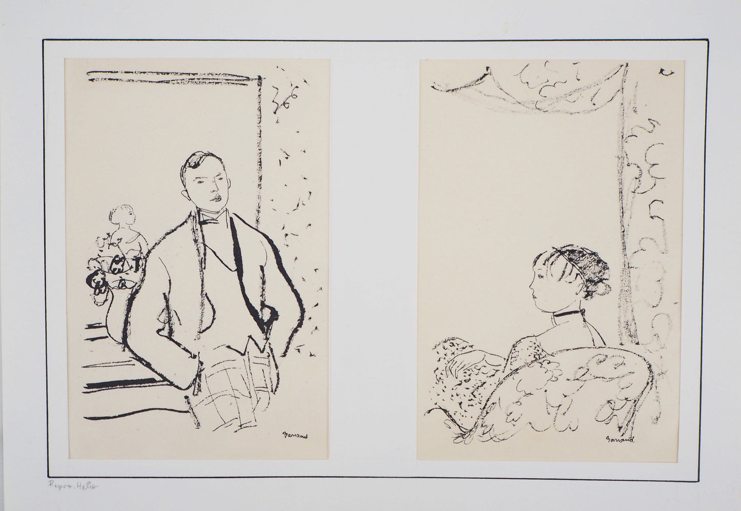 Maurice BARRAUD : Un couple - Lithographie originale signée