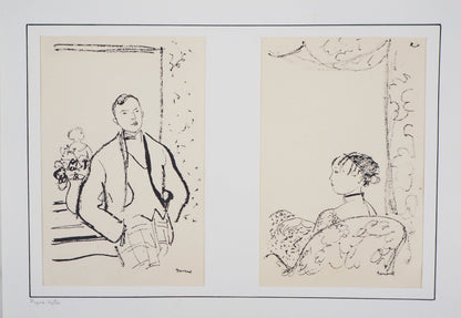 Maurice BARRAUD : Un couple - Lithographie originale signée
