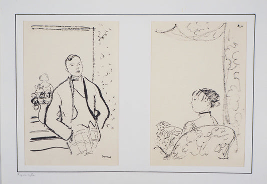Maurice BARRAUD : Un couple - Lithographie originale signée