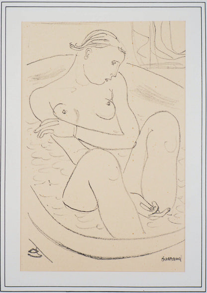Maurice BARRAUD : Femme dans son bain - Lithographie originale signée