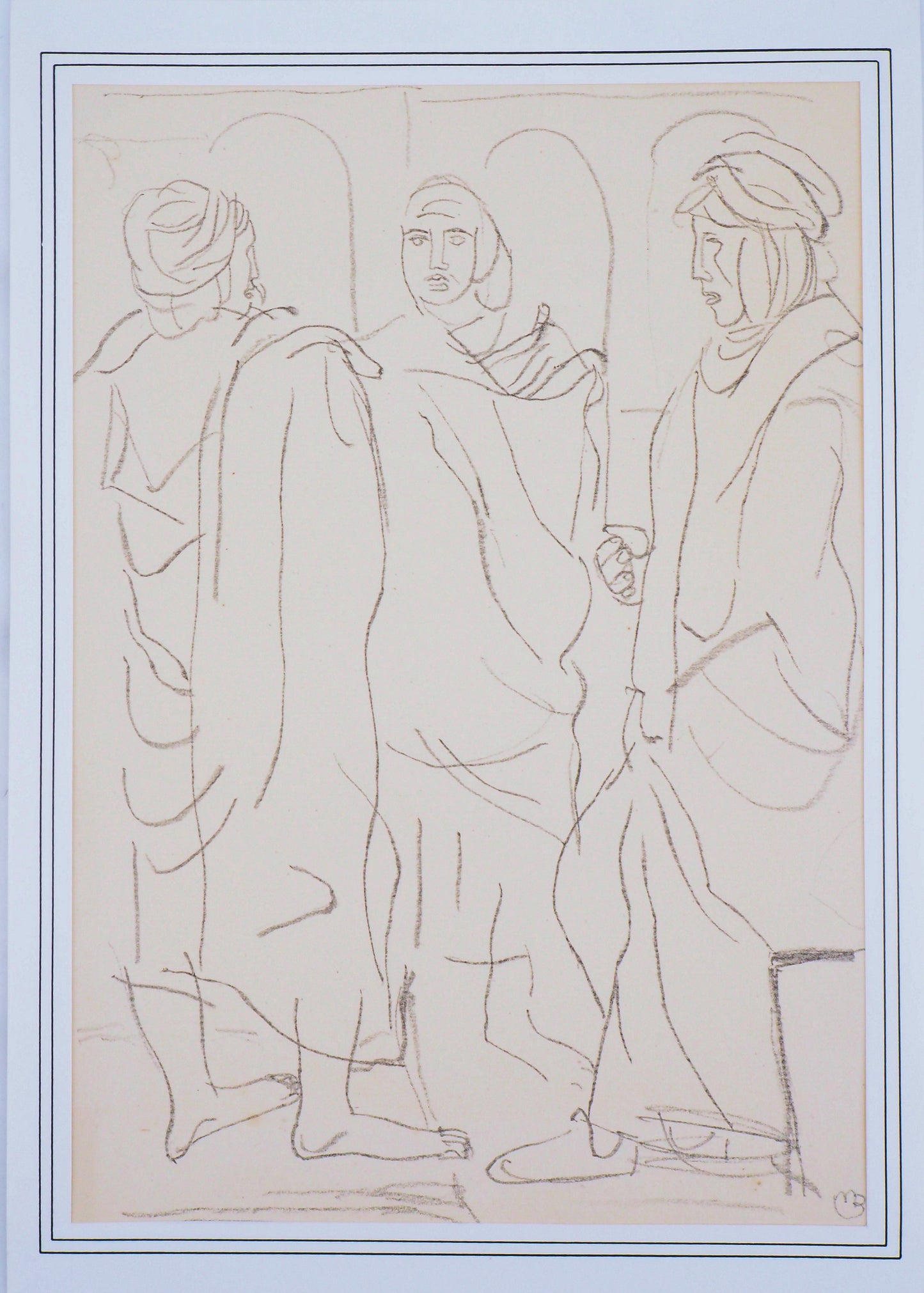 Maurice BARRAUD : Discussion sur la place - Lithographie originale signée