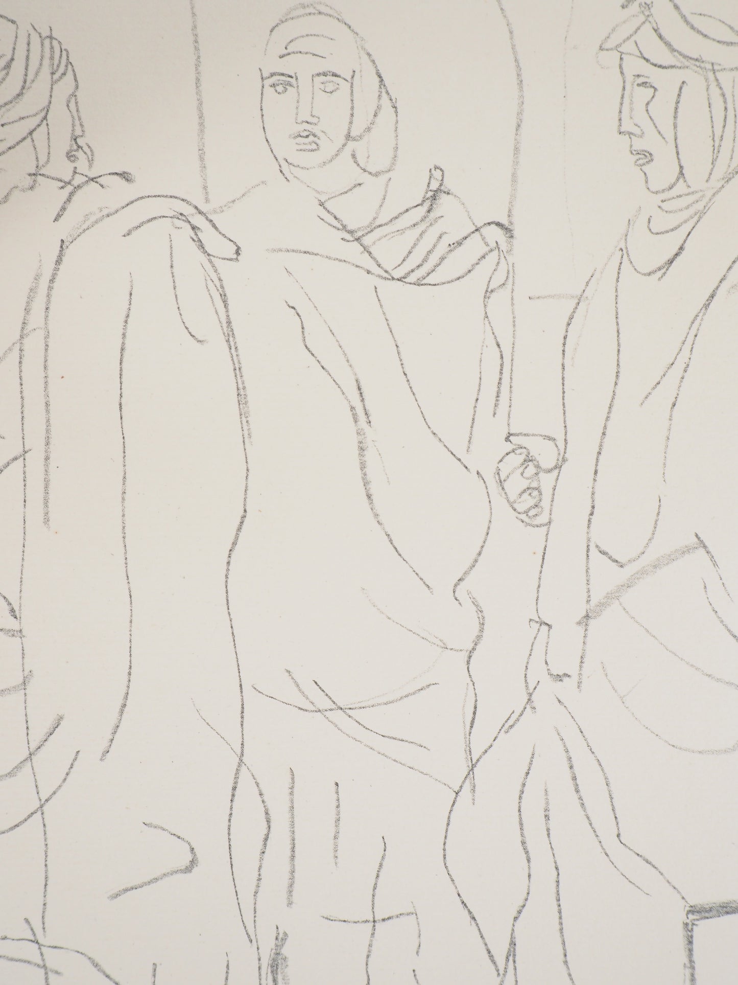 Maurice BARRAUD : Discussion sur la place - Lithographie originale signée