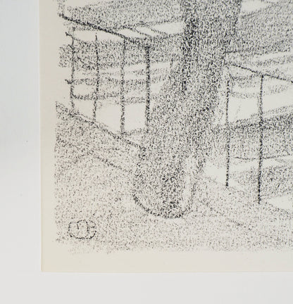 Maurice BARRAUD : Le peuplier au bord du lac - Lithographie originale signée
