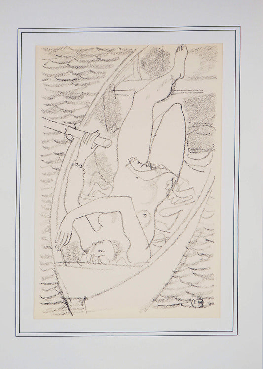 Maurice BARRAUD : Balade en barque - Lithographie originale signée