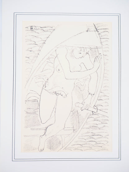 Maurice BARRAUD : Balade en barque - Lithographie originale signée