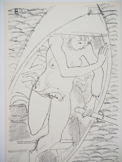 Maurice BARRAUD : Balade en barque - Lithographie originale signée