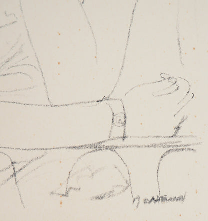 Maurice BARRAUD : Jeune femme accoudée - Lithographie originale signée