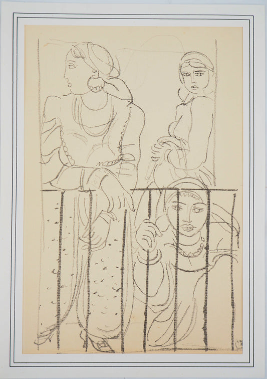 Maurice BARRAUD : Femmes au balcon - Lithographie originale signée