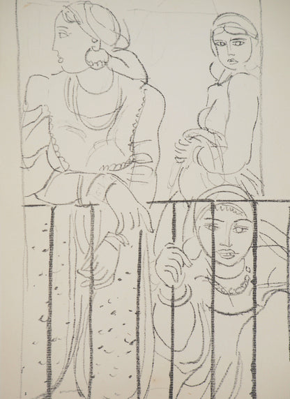 Maurice BARRAUD : Femmes au balcon - Lithographie originale signée