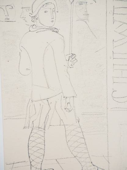 Maurice BARRAUD : Sous la pluie - Lithographie originale signée