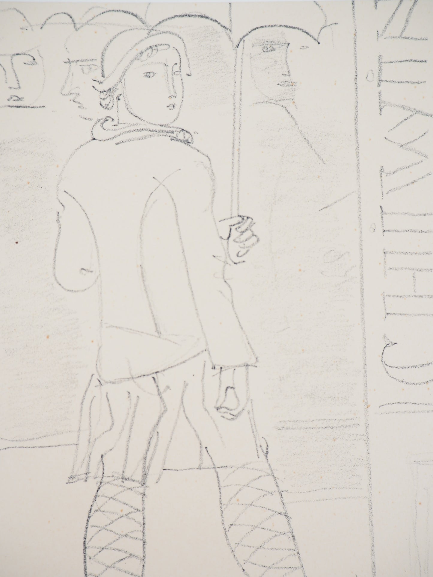 Maurice BARRAUD : Sous la pluie - Lithographie originale signée