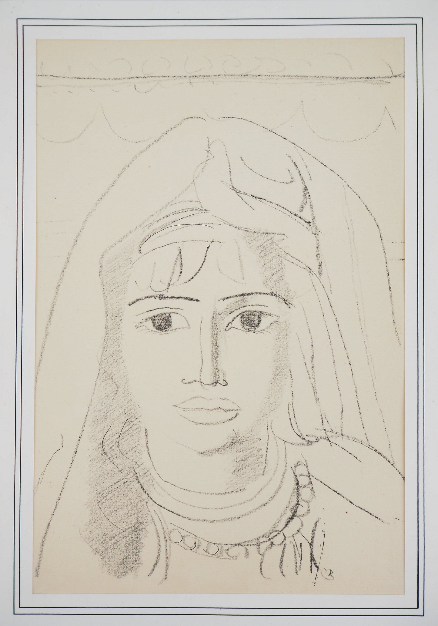 Maurice BARRAUD : La femme au collier de perles - Lithographie originale signée