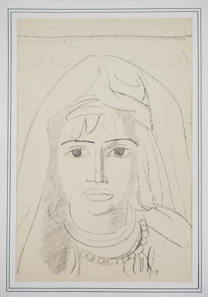 Maurice BARRAUD : La femme au collier de perles - Lithographie originale signée