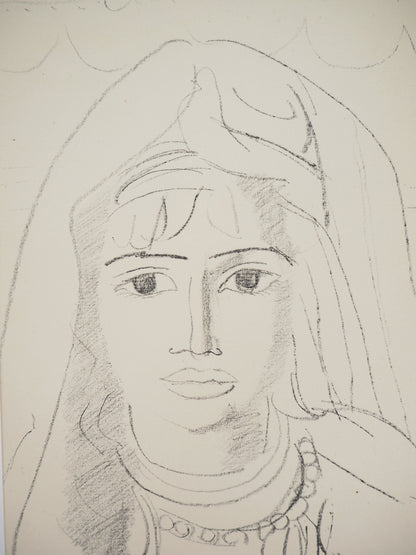 Maurice BARRAUD : La femme au collier de perles - Lithographie originale signée
