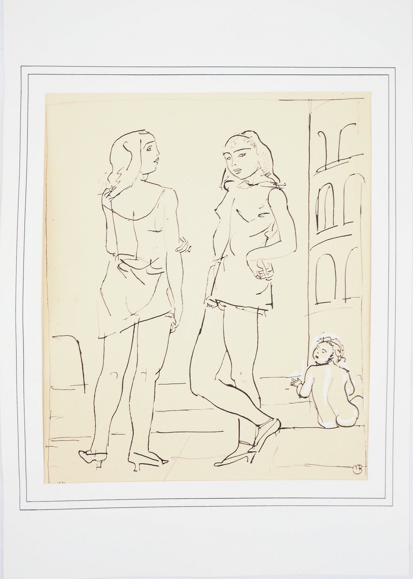 Maurice BARRAUD : Femmes en tenue de plage - Lithographie originale signée