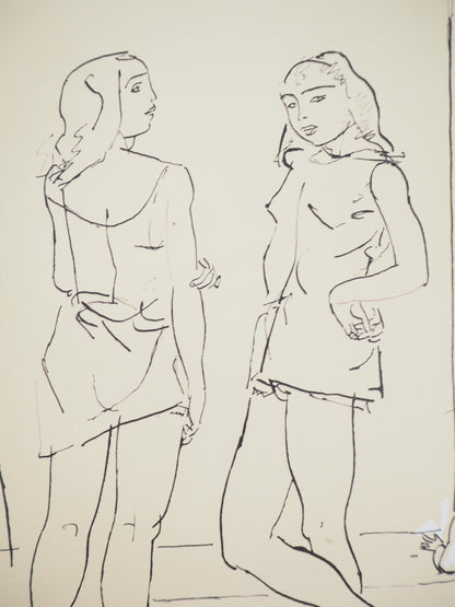 Maurice BARRAUD : Femmes en tenue de plage - Lithographie originale signée