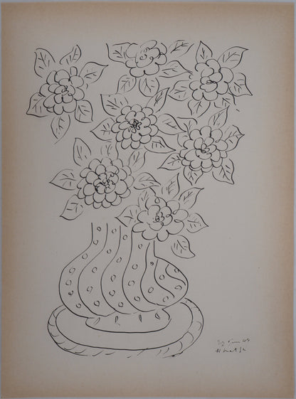 Henri MATISSE : Bouquet de fleurs - Lithographie signée