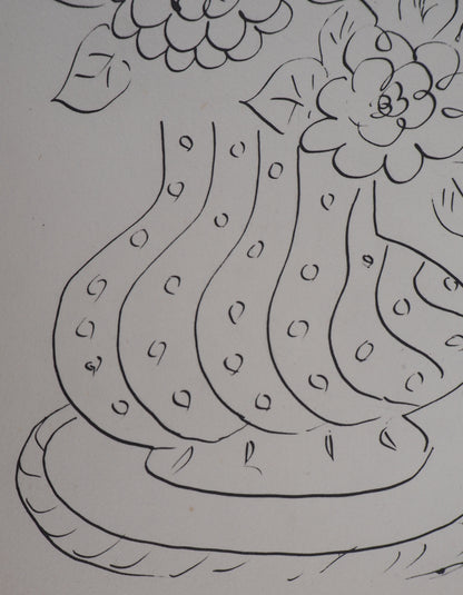 Henri MATISSE : Bouquet de fleurs - Lithographie signée