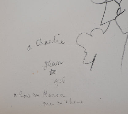 Jean COCTEAU : Portrait de Charlie Chaplin - Lithographie signée