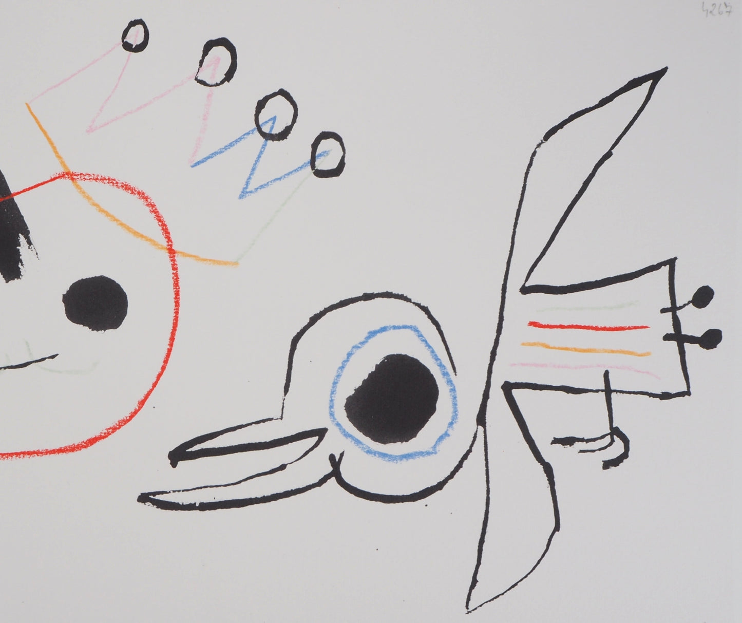 Joan MIRO : Enfant surréaliste et oiseau - Lithographie signée