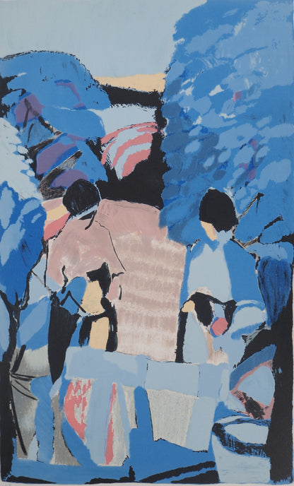 Gabriel GODARD : Promenade en forêt - Lithographie originale signée