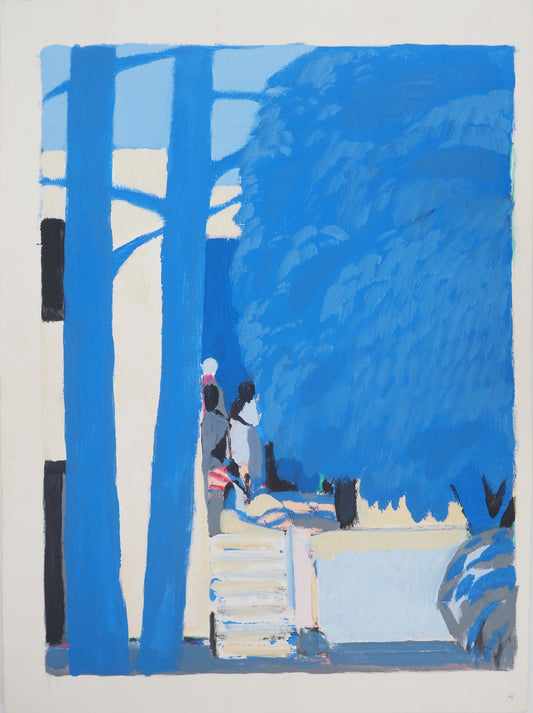 Gabriel GODARD : Forêt Bleue - Gouache sur papier