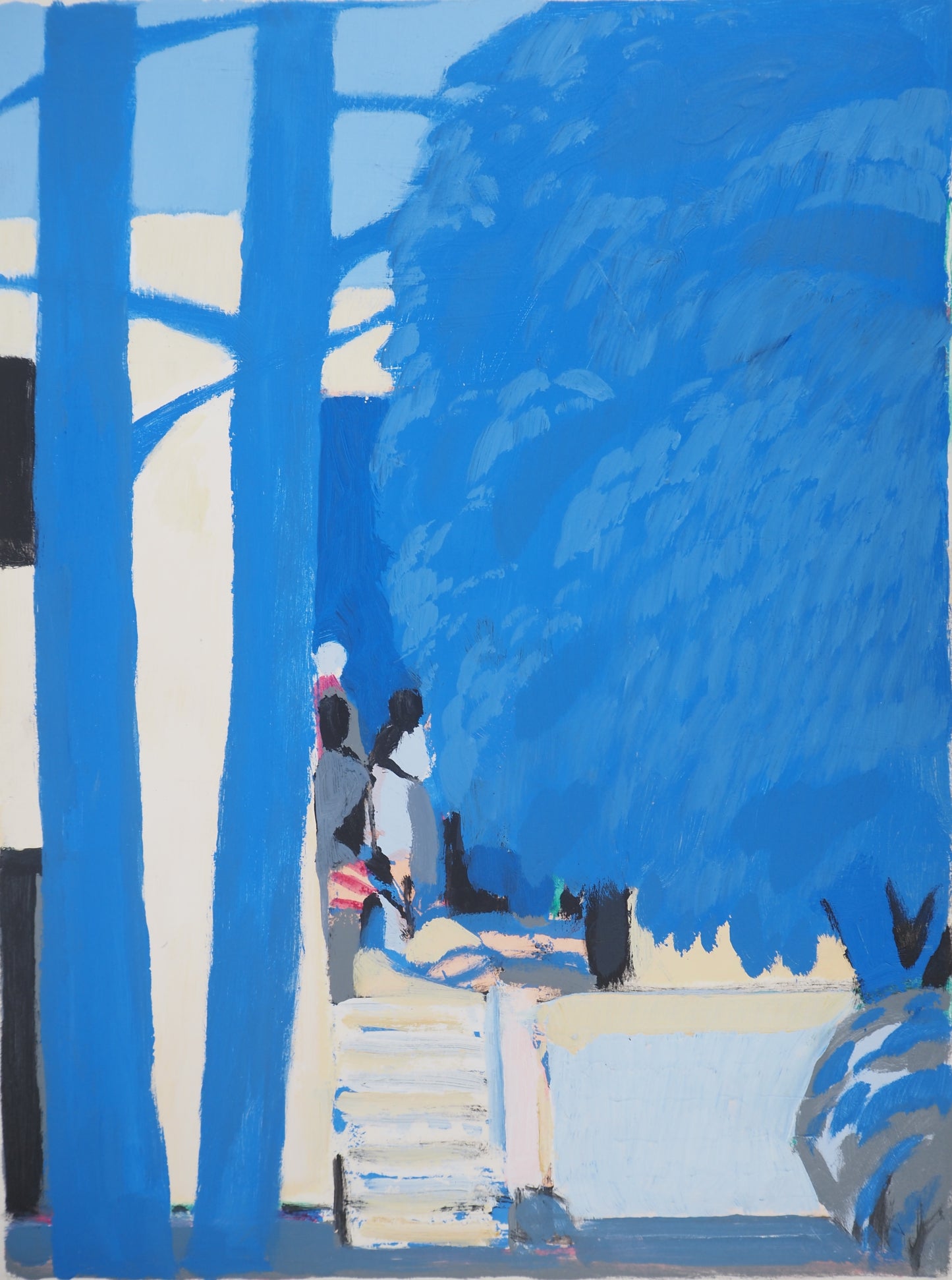 Gabriel GODARD : Forêt Bleue - Gouache sur papier