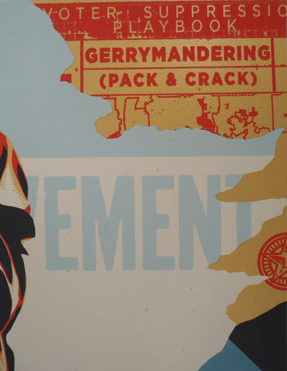 Shepard FAIREY (OBEY) : Voting Rights are Human Rights - Lithographie originale signée et numérotée