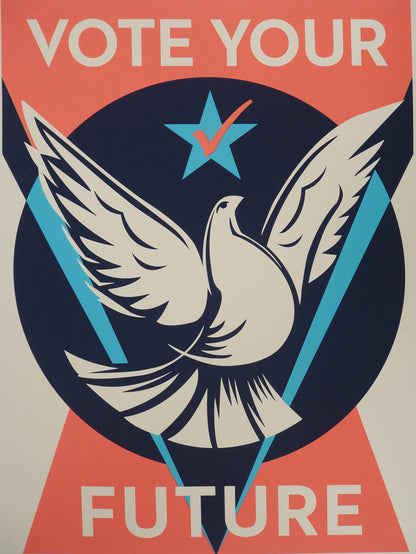 Thomas WIMBERLY (NEVERMIND) : Vote Your Future - Lithographie originale signée