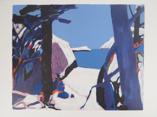 Gabriel GODARD : Bord de mer - Lithographie originale signée
