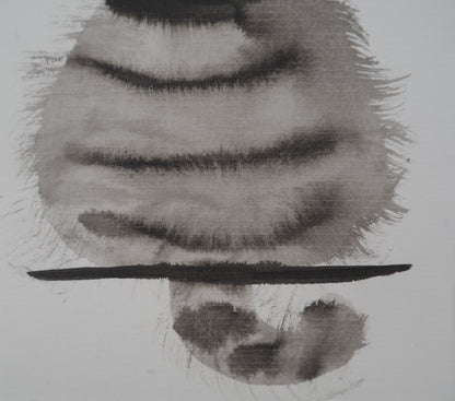 Laszlo TIBAY : Chaton touffu - Dessin original signé