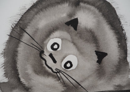 Laszlo TIBAY : Le chat et la souris - Dessin original signé