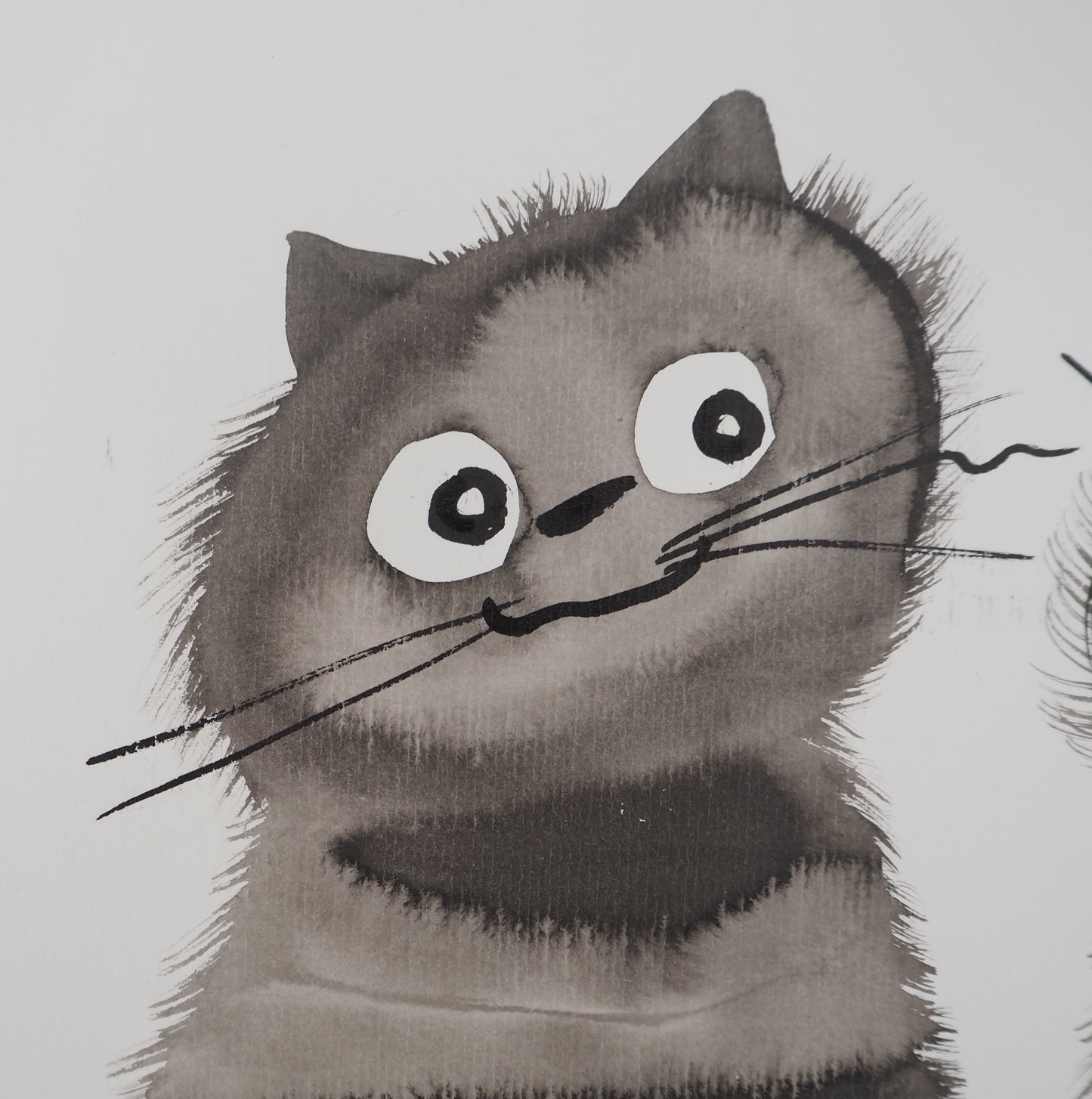 Laszlo TIBAY : Les chats amoureux - Dessin original signé