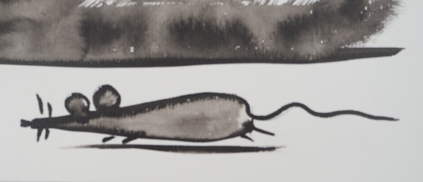 Laszlo TIBAY : L'appel de la chasse - Dessin original signé