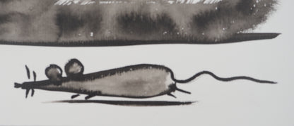 Laszlo TIBAY : L'appel de la chasse - Dessin original signé