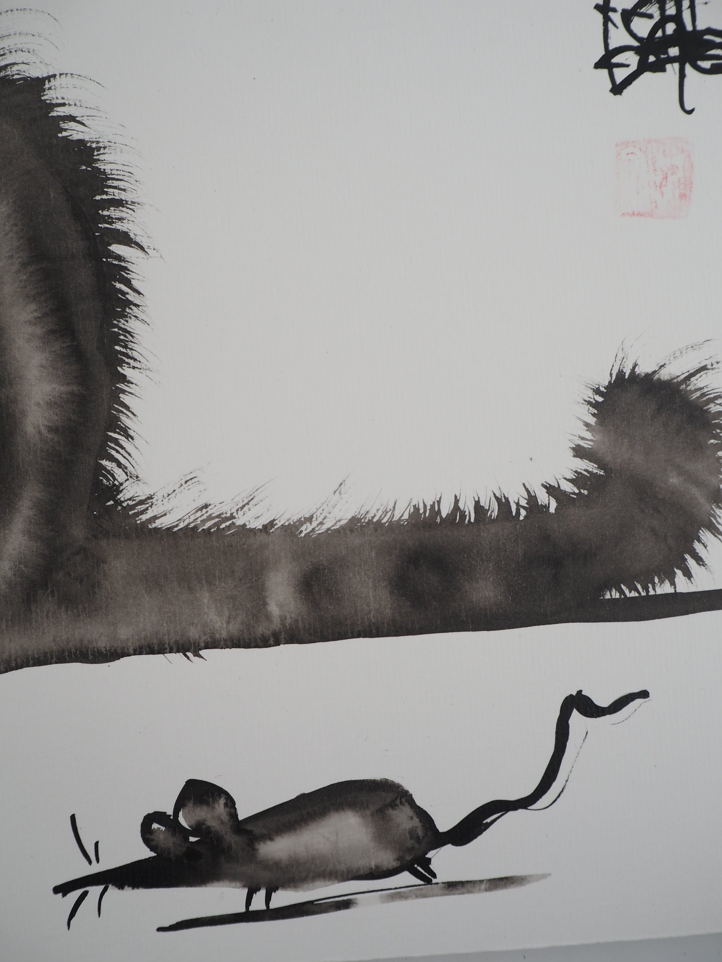 Laszlo TIBAY : Le chat à l'attaque - Dessin original signé