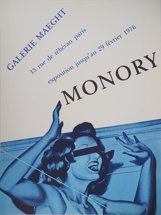 Jacques MONORY : Exposition 1976 - Affiche originale