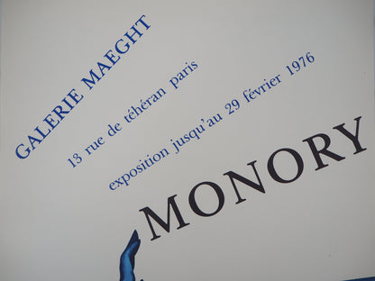 Jacques MONORY : Exposition 1976 - Affiche originale