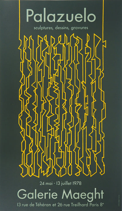 Pablo PALAZUELO : Fils géométriques - Lithographie originale